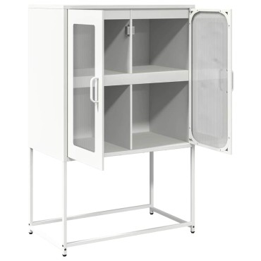 vidaXL Highboard Λευκό 68x39x107cm Ατσάλι 1 τεμ.