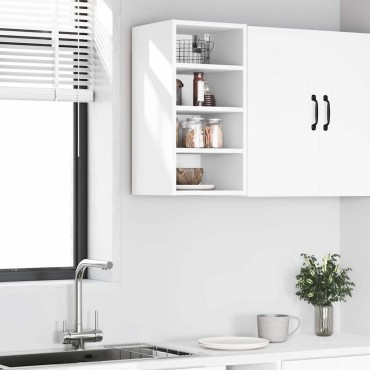 vidaXL κρεμαστό ντουλάπι Riga Λευκό 30x29,5x60cm Ξύλινη κατασκευή 1 τεμ.