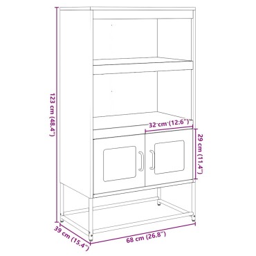 vidaXL Highboard Μαύρο 68x39x123cm Χάλυβας 1 τεμ.