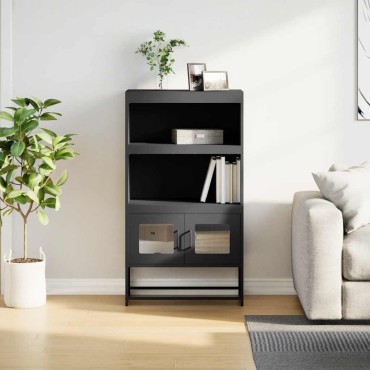 vidaXL Highboard Μαύρο 68x39x123cm Χάλυβας 1 τεμ.