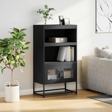 vidaXL Highboard Μαύρο 68x39x123cm Χάλυβας 1 τεμ.