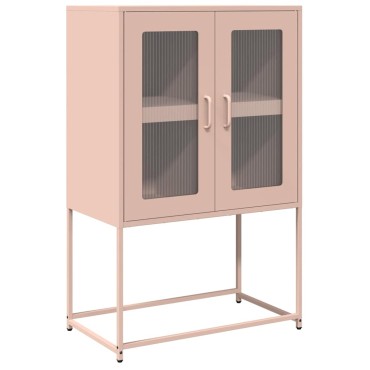 vidaXL Highboard Ροζ 68x39x107cm Ατσάλι 1 τεμ.