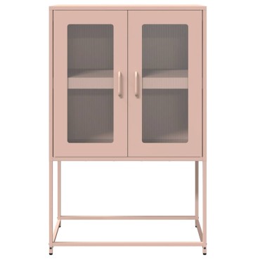 vidaXL Highboard Ροζ 68x39x107cm Ατσάλι 1 τεμ.