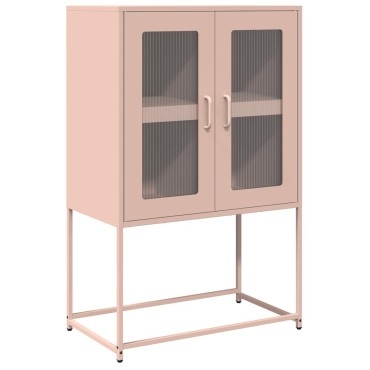 vidaXL Highboard Ροζ 68x39x107cm Ατσάλι 1 τεμ.