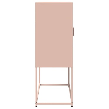 vidaXL Highboard Ροζ 68x39x107cm Ατσάλι 1 τεμ.