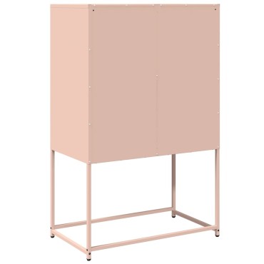vidaXL Highboard Ροζ 68x39x107cm Ατσάλι 1 τεμ.