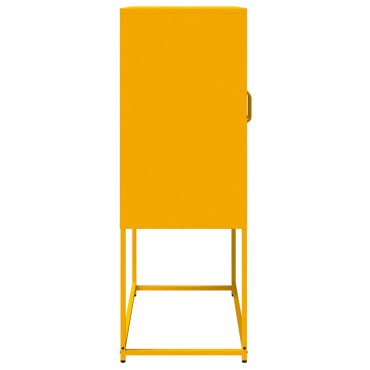 vidaXL Highboard Μουστάρδα κίτρινη 68x39x107cm Χάλυβας 1 τεμ.