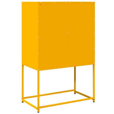 vidaXL Highboard Μουστάρδα κίτρινη 68x39x107cm Χάλυβας 1 τεμ.