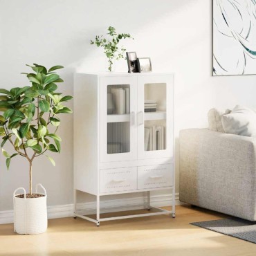 vidaXL Ντουλάπι Λευκό 68x39x111,5cm από Χάλυβα 1 τεμ.