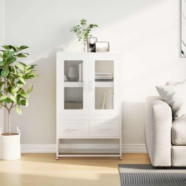 vidaXL Ντουλάπι Λευκό 68x39x111,5cm από Χάλυβα 1 τεμ.