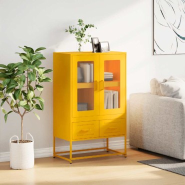 vidaXL Ντουλάπι Μουσταρδί 68x39x111,5cm από Ατσάλι 1 τεμ.