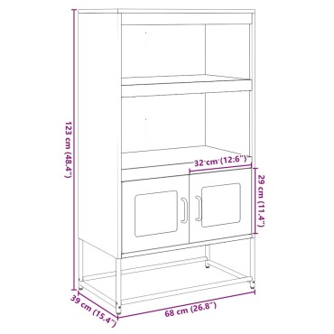 vidaXL Highboard Μουστάρδα κίτρινη 68x39x123cm Χάλυβας 1 τεμ.