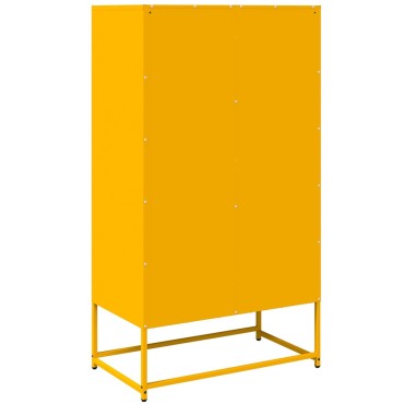 vidaXL Highboard Μουστάρδα κίτρινη 68x39x123cm Χάλυβας 1 τεμ.