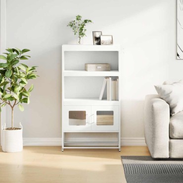 vidaXL Highboard Λευκό 68x39x123cm Ατσάλι 1 τεμ.
