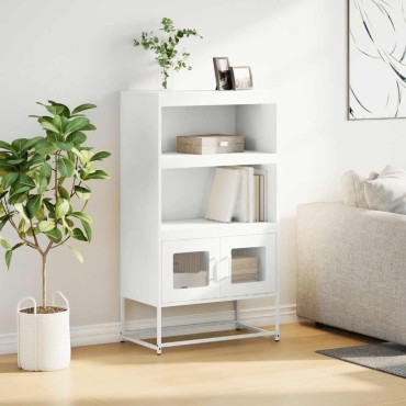 vidaXL Highboard Λευκό 68x39x123cm Ατσάλι 1 τεμ.