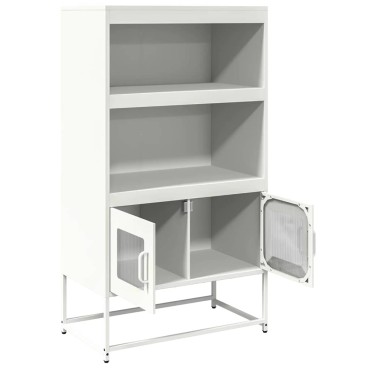 vidaXL Highboard Λευκό 68x39x123cm Ατσάλι 1 τεμ.