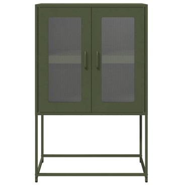 vidaXL Highboard Ελαιοπράσινο 68x39x107cm Ατσάλι 1 τεμ.