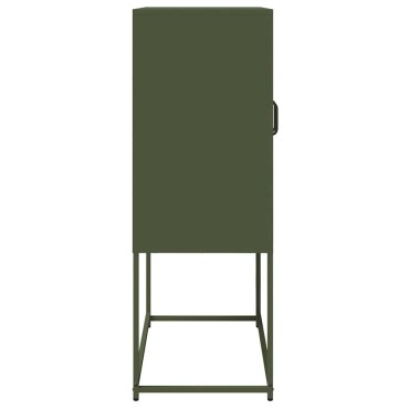 vidaXL Highboard Ελαιοπράσινο 68x39x107cm Ατσάλι 1 τεμ.