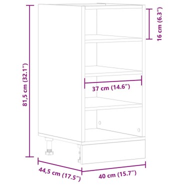 vidaXL Ντουλάπι κάτω Riga μέρος Λευκό 40x44,5x81,5cm 1 τεμ.