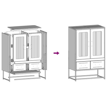 vidaXL Ντουλάπι Μαύρο 68x39x111,5cm από Χάλυβα 1 τεμ.