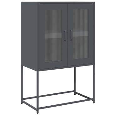 vidaXL Highboard Ανθρακί 68x39x107cm Χάλυβας 1 τεμ.