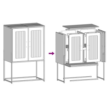 vidaXL Highboard Ανθρακί 68x39x107cm Χάλυβας 1 τεμ.
