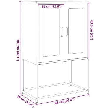 vidaXL Highboard Ανθρακί 68x39x107cm Χάλυβας 1 τεμ.