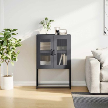 vidaXL Highboard Ανθρακί 68x39x107cm Χάλυβας 1 τεμ.