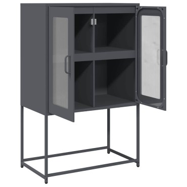 vidaXL Highboard Ανθρακί 68x39x107cm Χάλυβας 1 τεμ.