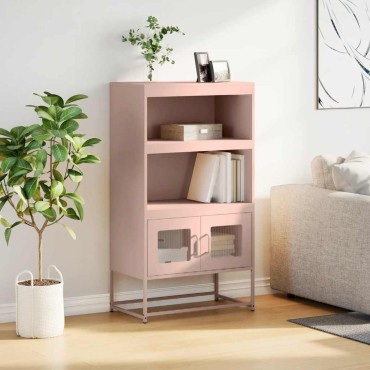 vidaXL Highboard Ροζ 68x39x123cm Ατσάλι 1 τεμ.