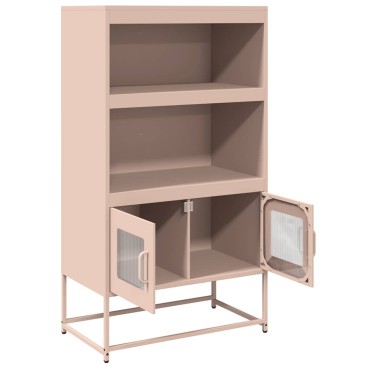 vidaXL Highboard Ροζ 68x39x123cm Ατσάλι 1 τεμ.