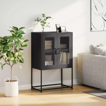 vidaXL Highboard Μαύρο 68x39x107cm Ατσάλι 1 τεμ.