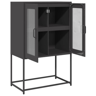 vidaXL Highboard Μαύρο 68x39x107cm Ατσάλι 1 τεμ.