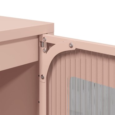 vidaXL Highboard Ροζ 36x39x123cm Ατσάλι ψυχρής έλασης 1 τεμ.