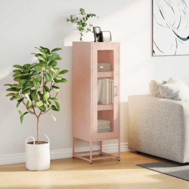 vidaXL Highboard Ροζ 36x39x123cm Ατσάλι ψυχρής έλασης 1 τεμ.