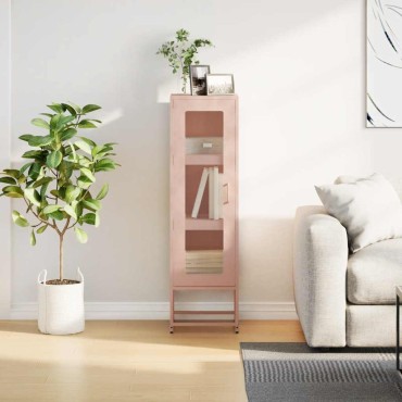 vidaXL Highboard Ροζ 36x39x123cm Ατσάλι ψυχρής έλασης 1 τεμ.