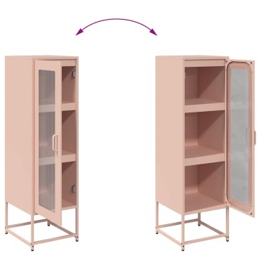 vidaXL Highboard Ροζ 36x39x123cm Ατσάλι ψυχρής έλασης 1 τεμ.