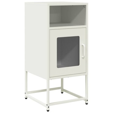 vidaXL Κομοδίνο λευκό 36x39x78cm από χάλυβα ψυχρής έλασης 1 τεμ.