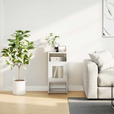 vidaXL Κομοδίνο λευκό 36x39x78cm από χάλυβα ψυχρής έλασης 1 τεμ.