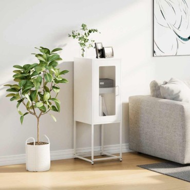 vidaXL Sideboard Λευκό 36x39x107cm Ατσάλι ψυχρής έλασης 1 τεμ.