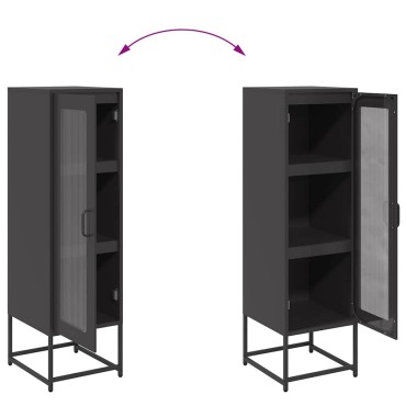 vidaXL Highboard Μαύρο 36x39x123cm από χάλυβα ψυχρής έλασης 1 τεμ.