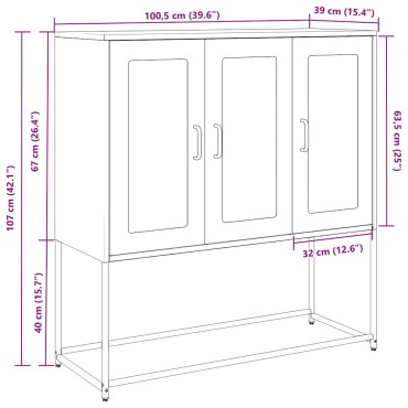 vidaXL Ντουλάπι Ανθρακί 100,5x39x107cm από Χάλυβα Ψυχρής Έλασης 1 τεμ.