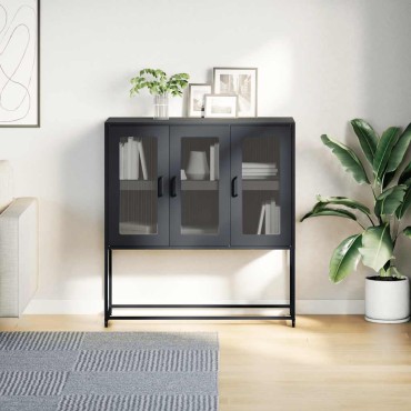 vidaXL Ντουλάπι Μαύρο 100,5x39x107cm από Χάλυβα Ψυχρής Έλασης 1 τεμ.