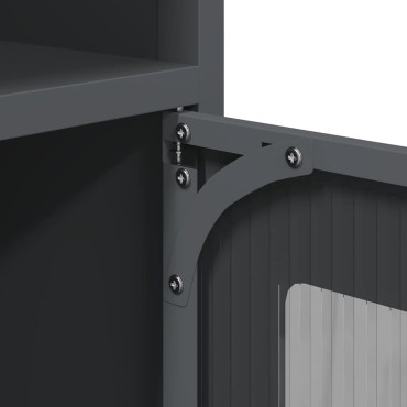 vidaXL Κομοδίνο ανθρακί 36x39x78cm από χάλυβα ψυχρής έλασης 1 τεμ.