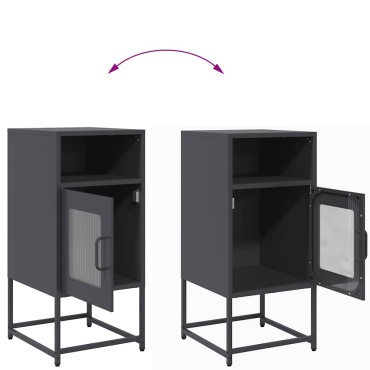 vidaXL Κομοδίνο ανθρακί 36x39x78cm από χάλυβα ψυχρής έλασης 1 τεμ.