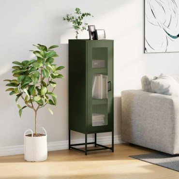 vidaXL Highboard Ελαιοπράσινο 36x39x123cm Ατσάλι ψυχρής έλασης 1 τεμ.