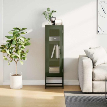 vidaXL Highboard Ελαιοπράσινο 36x39x123cm Ατσάλι ψυχρής έλασης 1 τεμ.