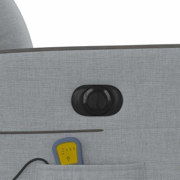 vidaXL Πολυθρόνα Μασάζ Ηλεκτρική με Ανάκλιση Ανοιχτό Γκρι Υφασμάτινη 50x54cm 1 τεμ.