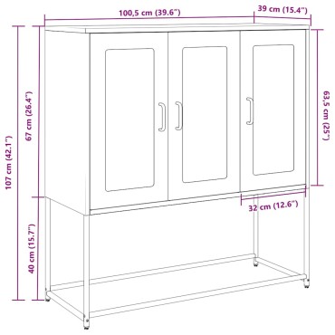 vidaXL Ντουλάπι Μουσταρδί 100,5x39x107cm από Χάλυβα Ψυχρής Έλασης 1 τεμ.
