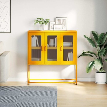 vidaXL Ντουλάπι Μουσταρδί 100,5x39x107cm από Χάλυβα Ψυχρής Έλασης 1 τεμ.